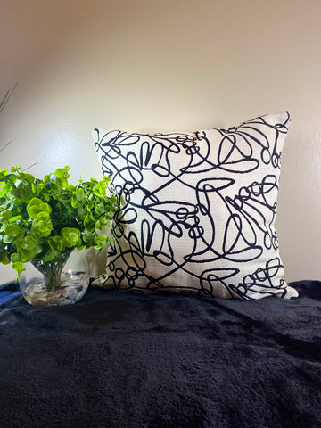 15x16 Stormy Neutral and Black Throw Pillows.