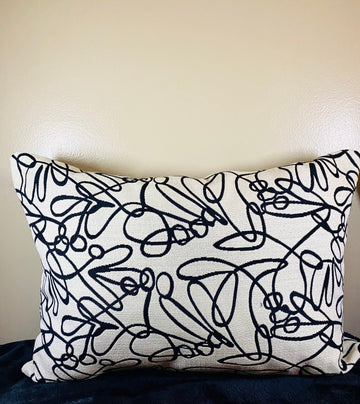 15x20 Stormy Neutral and Black Throw Pillows.