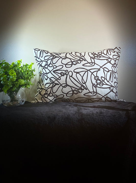 15x20 Stormy Neutral and Black Throw Pillows.